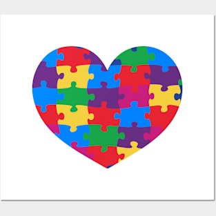 Puzzle Heart Autism Awareness Gift for Birthday, Mother's Day, Thanksgiving, Christmas Posters and Art